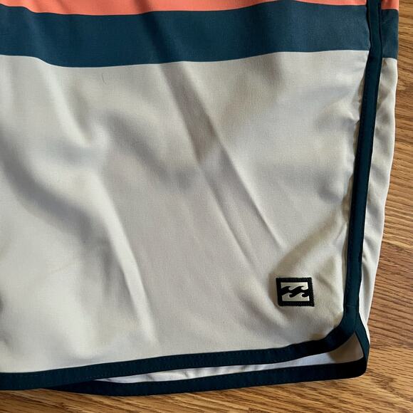 Billabong 73 Spinner Lo Tide Board Shorts 31 | Retro Pastel Stripe Swim Trunks - Picture 8 of 9